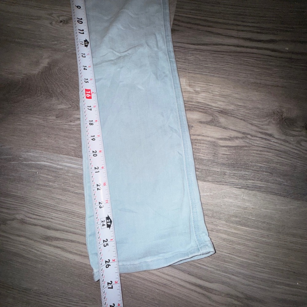 Mother The Rascal Cuff Jeans 26 Light Blue Straight Leg Backstage Pass Denim - Picture 6 of 7
